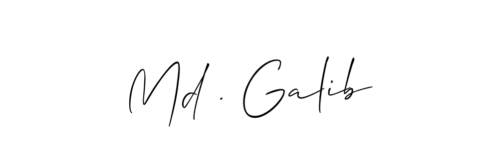 You should practise on your own different ways (Allison_Script) to write your name (Md . Galib) in signature. don't let someone else do it for you. Md . Galib signature style 2 images and pictures png