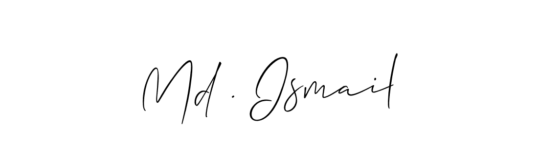 How to make Md . Ismail signature? Allison_Script is a professional autograph style. Create handwritten signature for Md . Ismail name. Md . Ismail signature style 2 images and pictures png