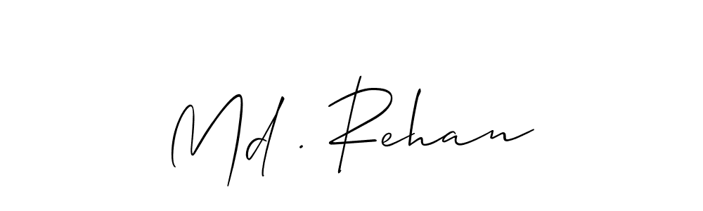 Create a beautiful signature design for name Md . Rehan. With this signature (Allison_Script) fonts, you can make a handwritten signature for free. Md . Rehan signature style 2 images and pictures png
