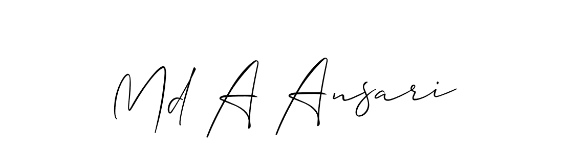 Also You can easily find your signature by using the search form. We will create Md A Ansari name handwritten signature images for you free of cost using Allison_Script sign style. Md A Ansari signature style 2 images and pictures png