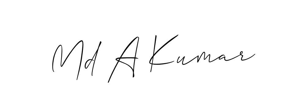 Use a signature maker to create a handwritten signature online. With this signature software, you can design (Allison_Script) your own signature for name Md A Kumar. Md A Kumar signature style 2 images and pictures png