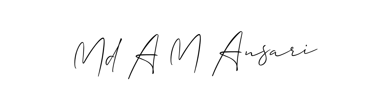 How to Draw Md A M Ansari signature style? Allison_Script is a latest design signature styles for name Md A M Ansari. Md A M Ansari signature style 2 images and pictures png
