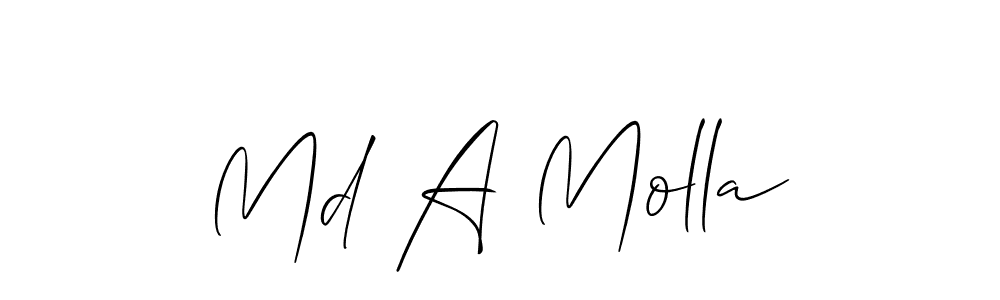 Use a signature maker to create a handwritten signature online. With this signature software, you can design (Allison_Script) your own signature for name Md A Molla. Md A Molla signature style 2 images and pictures png