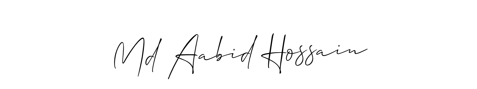 Make a beautiful signature design for name Md Aabid Hossain. With this signature (Allison_Script) style, you can create a handwritten signature for free. Md Aabid Hossain signature style 2 images and pictures png