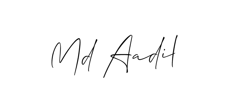 Use a signature maker to create a handwritten signature online. With this signature software, you can design (Allison_Script) your own signature for name Md Aadil. Md Aadil signature style 2 images and pictures png