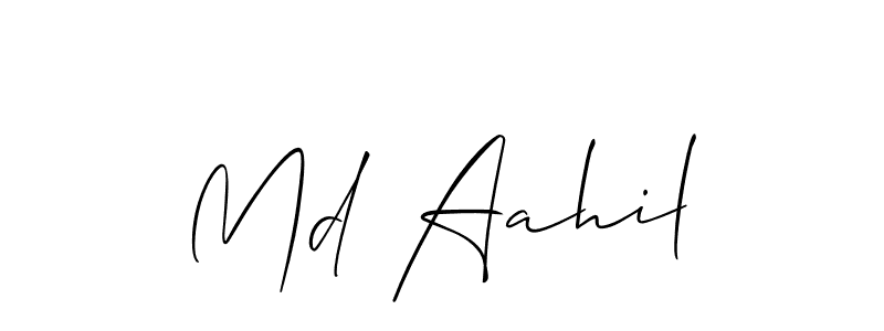 Also we have Md Aahil name is the best signature style. Create professional handwritten signature collection using Allison_Script autograph style. Md Aahil signature style 2 images and pictures png