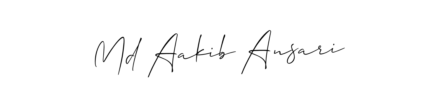 Allison_Script is a professional signature style that is perfect for those who want to add a touch of class to their signature. It is also a great choice for those who want to make their signature more unique. Get Md Aakib Ansari name to fancy signature for free. Md Aakib Ansari signature style 2 images and pictures png