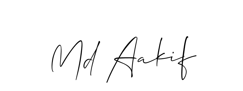 Also we have Md Aakif name is the best signature style. Create professional handwritten signature collection using Allison_Script autograph style. Md Aakif signature style 2 images and pictures png