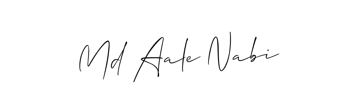 The best way (Allison_Script) to make a short signature is to pick only two or three words in your name. The name Md Aale Nabi include a total of six letters. For converting this name. Md Aale Nabi signature style 2 images and pictures png