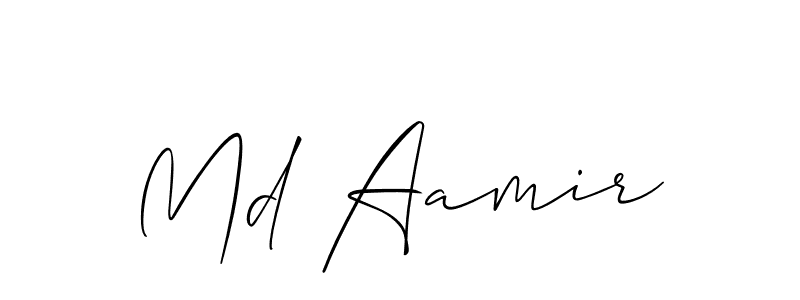 Also we have Md Aamir name is the best signature style. Create professional handwritten signature collection using Allison_Script autograph style. Md Aamir signature style 2 images and pictures png