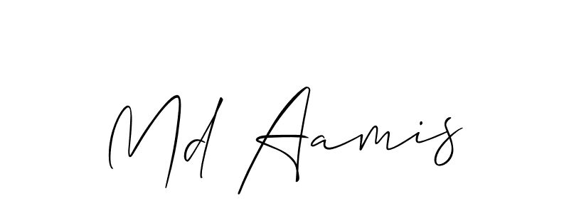 How to make Md Aamis signature? Allison_Script is a professional autograph style. Create handwritten signature for Md Aamis name. Md Aamis signature style 2 images and pictures png