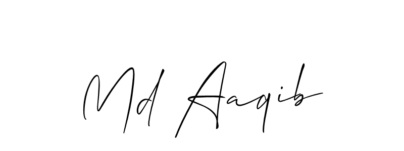 Allison_Script is a professional signature style that is perfect for those who want to add a touch of class to their signature. It is also a great choice for those who want to make their signature more unique. Get Md Aaqib name to fancy signature for free. Md Aaqib signature style 2 images and pictures png
