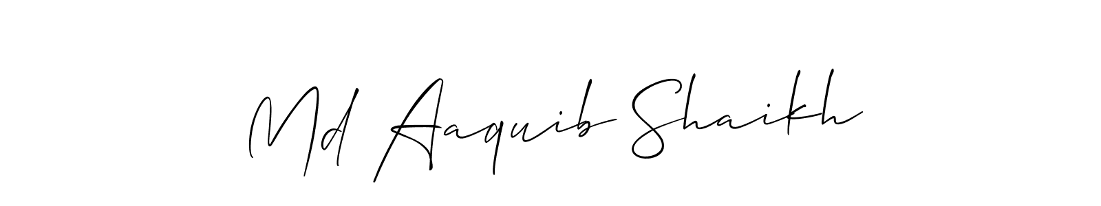 How to make Md Aaquib Shaikh name signature. Use Allison_Script style for creating short signs online. This is the latest handwritten sign. Md Aaquib Shaikh signature style 2 images and pictures png