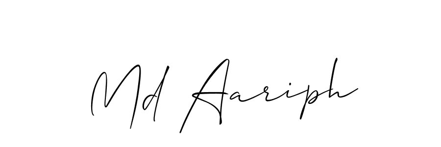 Allison_Script is a professional signature style that is perfect for those who want to add a touch of class to their signature. It is also a great choice for those who want to make their signature more unique. Get Md Aariph name to fancy signature for free. Md Aariph signature style 2 images and pictures png