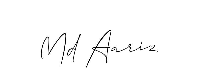 Similarly Allison_Script is the best handwritten signature design. Signature creator online .You can use it as an online autograph creator for name Md Aariz. Md Aariz signature style 2 images and pictures png