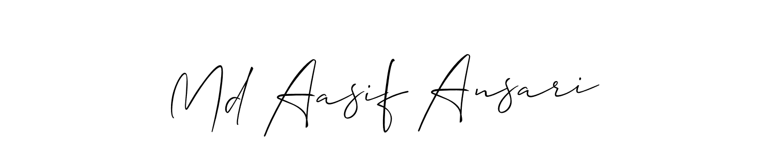 This is the best signature style for the Md Aasif Ansari name. Also you like these signature font (Allison_Script). Mix name signature. Md Aasif Ansari signature style 2 images and pictures png