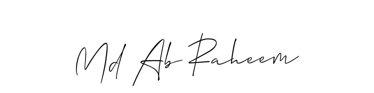 Design your own signature with our free online signature maker. With this signature software, you can create a handwritten (Allison_Script) signature for name Md Ab Raheem. Md Ab Raheem signature style 2 images and pictures png