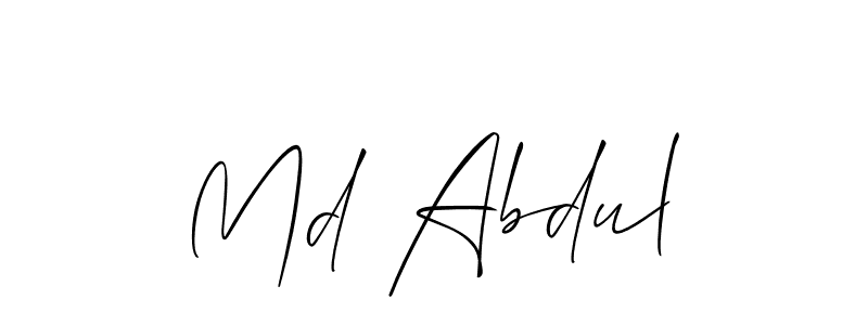 Also You can easily find your signature by using the search form. We will create Md Abdul name handwritten signature images for you free of cost using Allison_Script sign style. Md Abdul signature style 2 images and pictures png