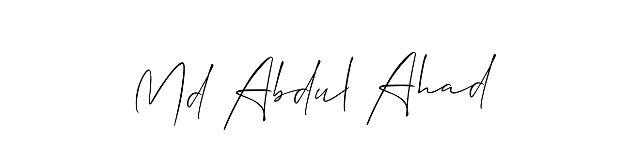 This is the best signature style for the Md Abdul Ahad name. Also you like these signature font (Allison_Script). Mix name signature. Md Abdul Ahad signature style 2 images and pictures png