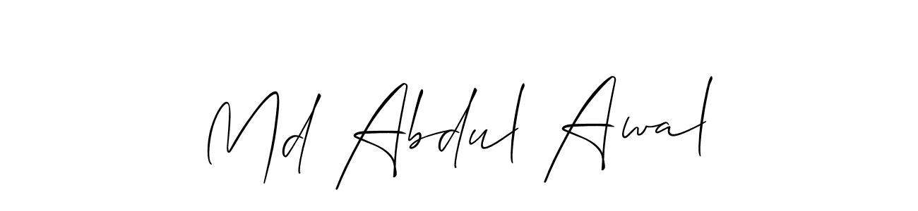How to make Md Abdul Awal signature? Allison_Script is a professional autograph style. Create handwritten signature for Md Abdul Awal name. Md Abdul Awal signature style 2 images and pictures png
