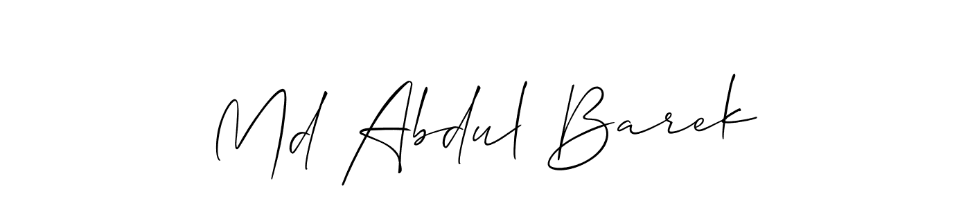 Use a signature maker to create a handwritten signature online. With this signature software, you can design (Allison_Script) your own signature for name Md Abdul Barek. Md Abdul Barek signature style 2 images and pictures png