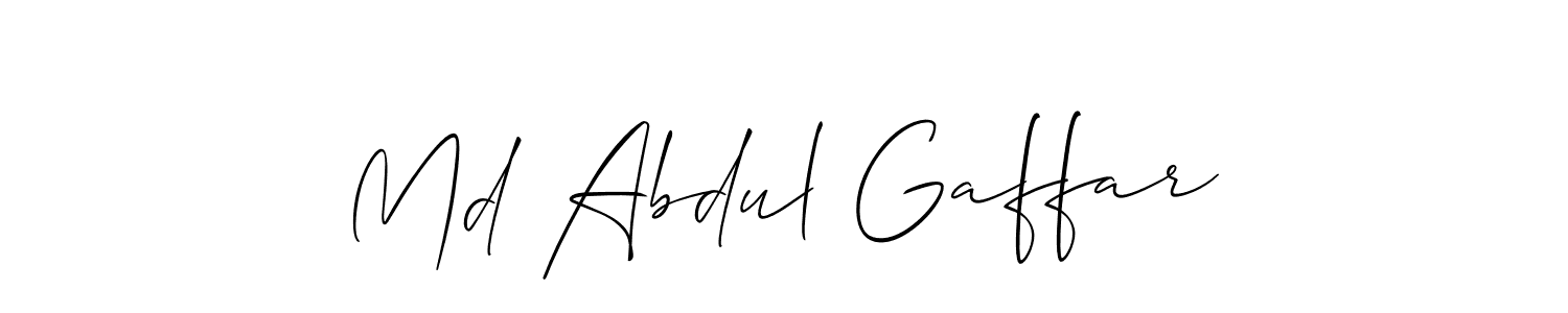 The best way (Allison_Script) to make a short signature is to pick only two or three words in your name. The name Md Abdul Gaffar include a total of six letters. For converting this name. Md Abdul Gaffar signature style 2 images and pictures png