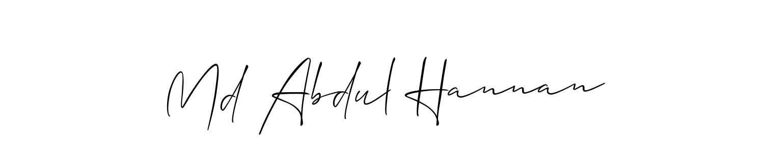 Create a beautiful signature design for name Md Abdul Hannan. With this signature (Allison_Script) fonts, you can make a handwritten signature for free. Md Abdul Hannan signature style 2 images and pictures png