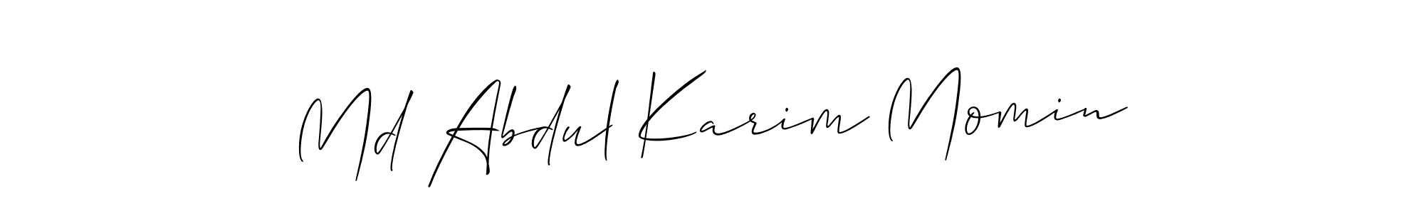 Also we have Md Abdul Karim Momin name is the best signature style. Create professional handwritten signature collection using Allison_Script autograph style. Md Abdul Karim Momin signature style 2 images and pictures png