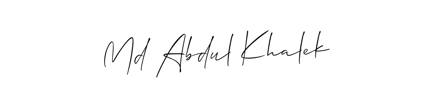 Allison_Script is a professional signature style that is perfect for those who want to add a touch of class to their signature. It is also a great choice for those who want to make their signature more unique. Get Md Abdul Khalek name to fancy signature for free. Md Abdul Khalek signature style 2 images and pictures png