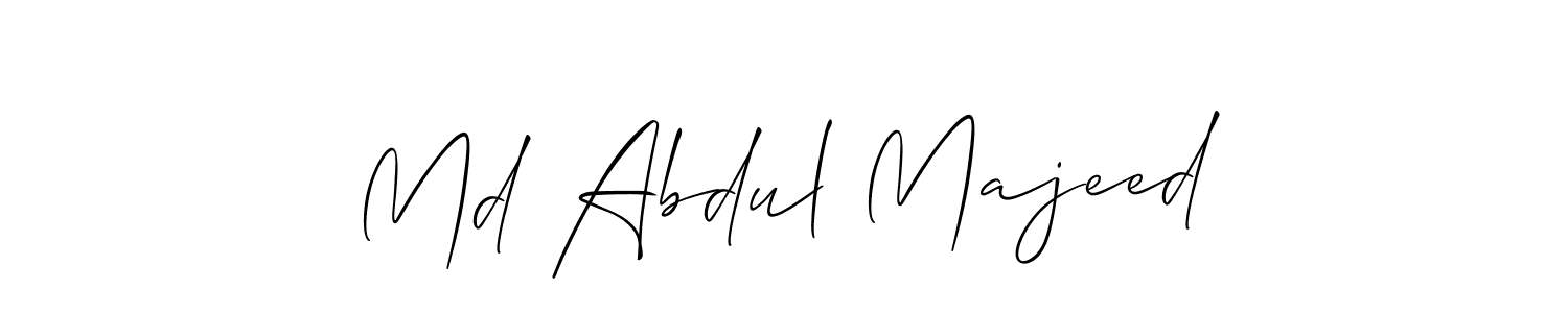 The best way (Allison_Script) to make a short signature is to pick only two or three words in your name. The name Md Abdul Majeed include a total of six letters. For converting this name. Md Abdul Majeed signature style 2 images and pictures png