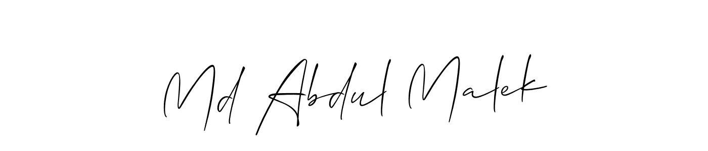 How to make Md Abdul Malek name signature. Use Allison_Script style for creating short signs online. This is the latest handwritten sign. Md Abdul Malek signature style 2 images and pictures png
