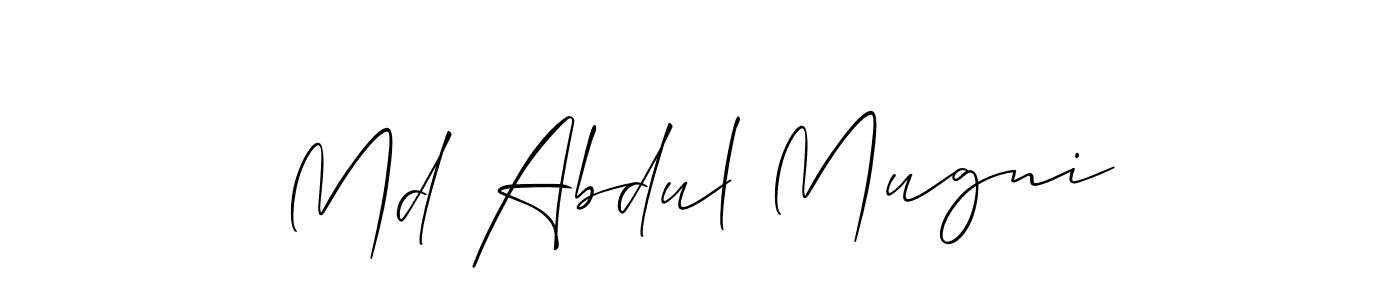 Design your own signature with our free online signature maker. With this signature software, you can create a handwritten (Allison_Script) signature for name Md Abdul Mugni. Md Abdul Mugni signature style 2 images and pictures png