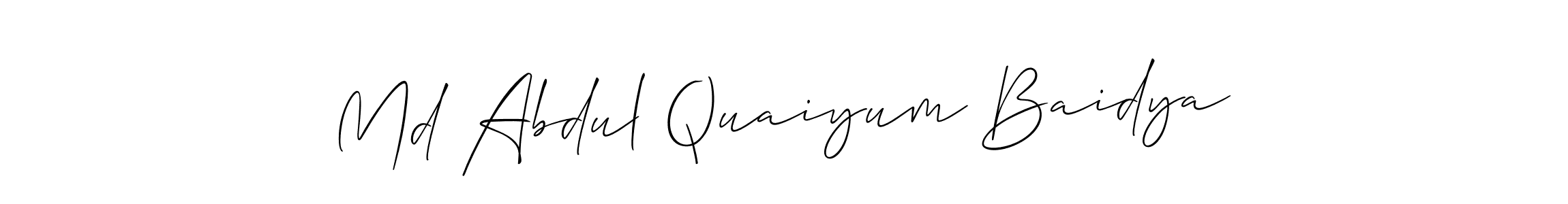 Similarly Allison_Script is the best handwritten signature design. Signature creator online .You can use it as an online autograph creator for name Md Abdul Quaiyum Baidya. Md Abdul Quaiyum Baidya signature style 2 images and pictures png