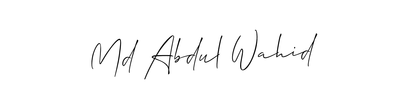 Design your own signature with our free online signature maker. With this signature software, you can create a handwritten (Allison_Script) signature for name Md Abdul Wahid. Md Abdul Wahid signature style 2 images and pictures png