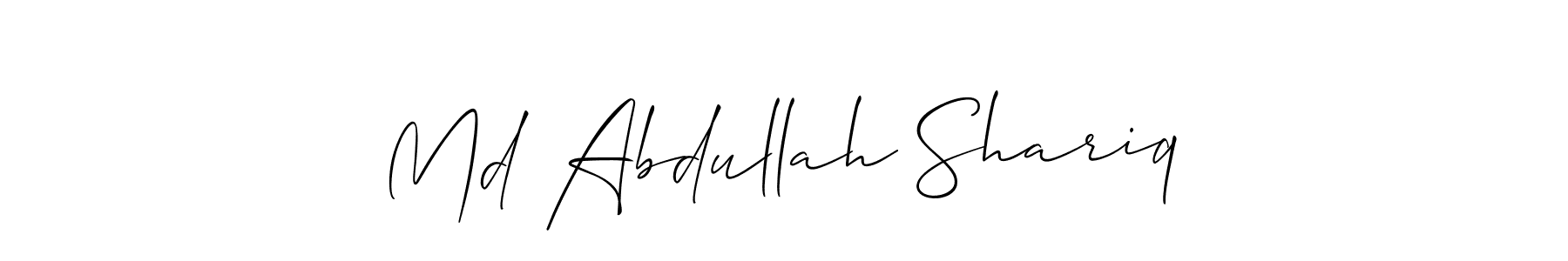 How to make Md Abdullah Shariq signature? Allison_Script is a professional autograph style. Create handwritten signature for Md Abdullah Shariq name. Md Abdullah Shariq signature style 2 images and pictures png