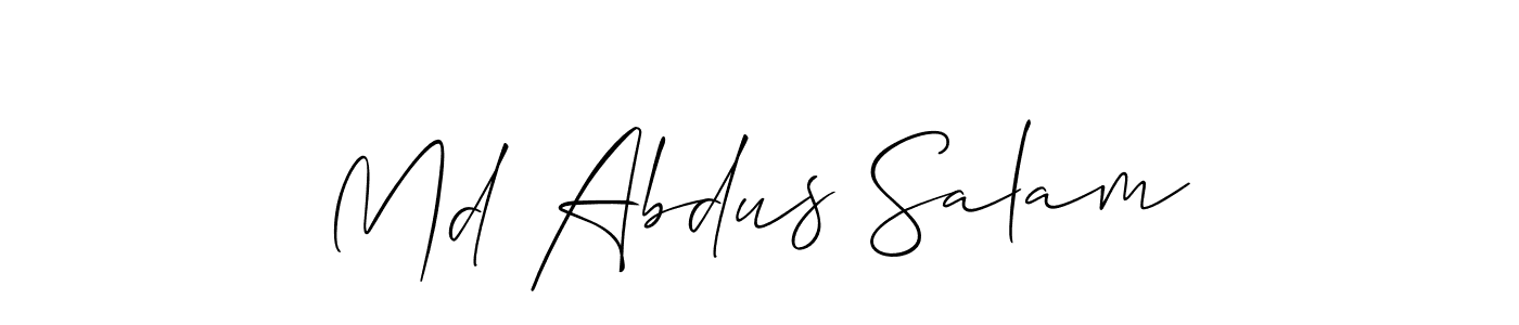 Design your own signature with our free online signature maker. With this signature software, you can create a handwritten (Allison_Script) signature for name Md Abdus Salam. Md Abdus Salam signature style 2 images and pictures png