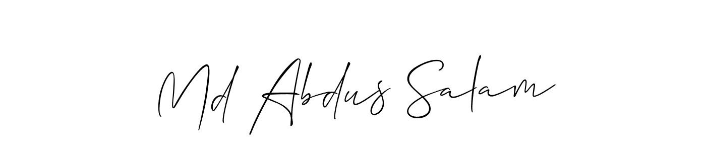 Create a beautiful signature design for name Md Abdus Salam. With this signature (Allison_Script) fonts, you can make a handwritten signature for free. Md Abdus Salam signature style 2 images and pictures png