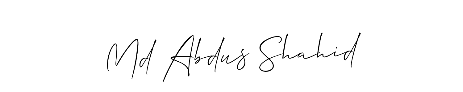 Design your own signature with our free online signature maker. With this signature software, you can create a handwritten (Allison_Script) signature for name Md Abdus Shahid. Md Abdus Shahid signature style 2 images and pictures png