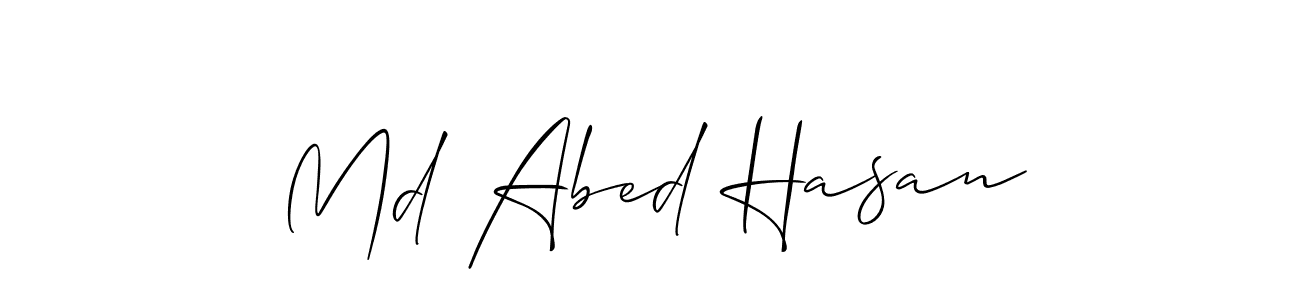 Use a signature maker to create a handwritten signature online. With this signature software, you can design (Allison_Script) your own signature for name Md Abed Hasan. Md Abed Hasan signature style 2 images and pictures png