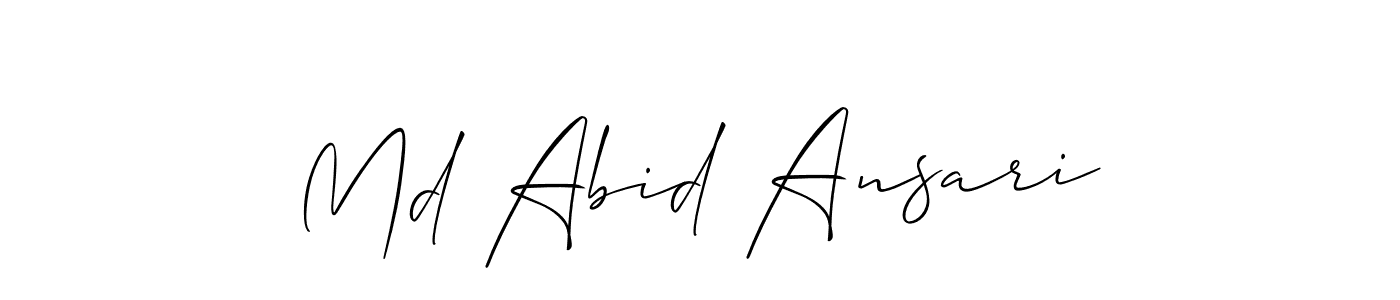 Also we have Md Abid Ansari name is the best signature style. Create professional handwritten signature collection using Allison_Script autograph style. Md Abid Ansari signature style 2 images and pictures png