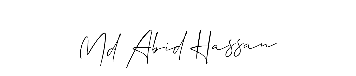 Also we have Md Abid Hassan name is the best signature style. Create professional handwritten signature collection using Allison_Script autograph style. Md Abid Hassan signature style 2 images and pictures png