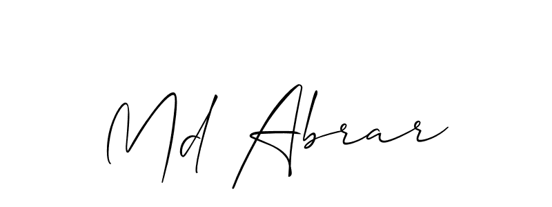 Make a beautiful signature design for name Md Abrar. With this signature (Allison_Script) style, you can create a handwritten signature for free. Md Abrar signature style 2 images and pictures png