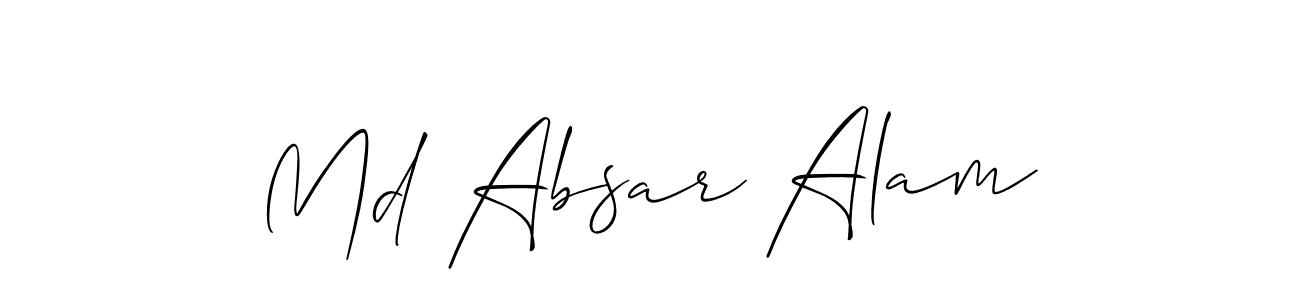 Similarly Allison_Script is the best handwritten signature design. Signature creator online .You can use it as an online autograph creator for name Md Absar Alam. Md Absar Alam signature style 2 images and pictures png