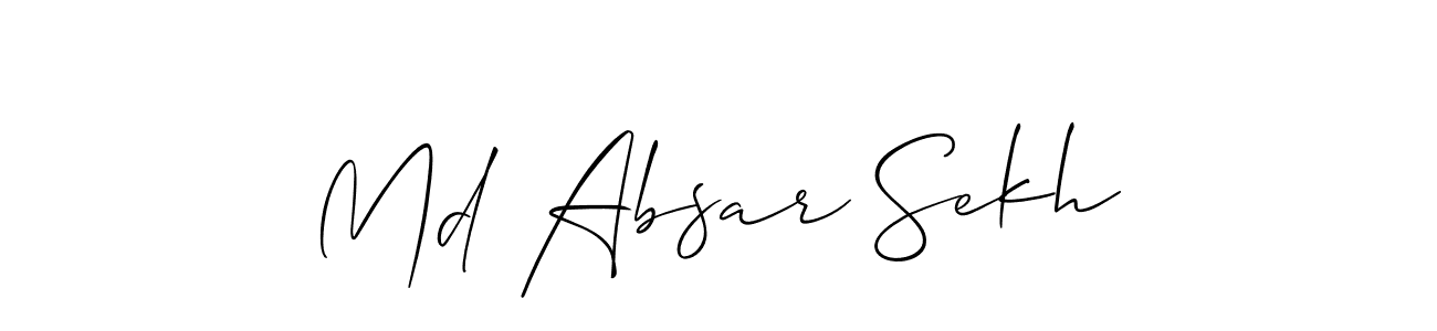 Md Absar Sekh stylish signature style. Best Handwritten Sign (Allison_Script) for my name. Handwritten Signature Collection Ideas for my name Md Absar Sekh. Md Absar Sekh signature style 2 images and pictures png