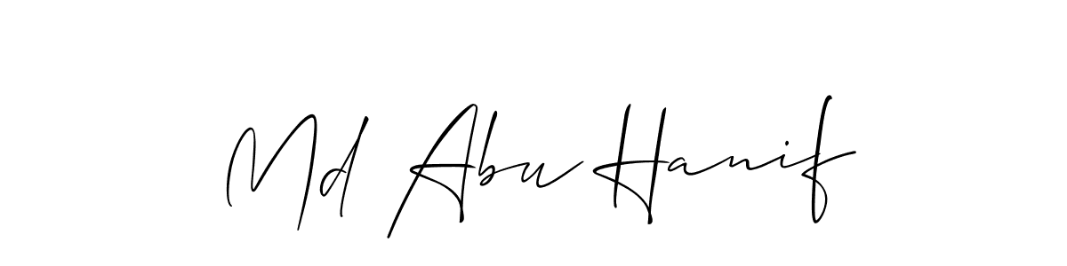 Make a beautiful signature design for name Md Abu Hanif. With this signature (Allison_Script) style, you can create a handwritten signature for free. Md Abu Hanif signature style 2 images and pictures png