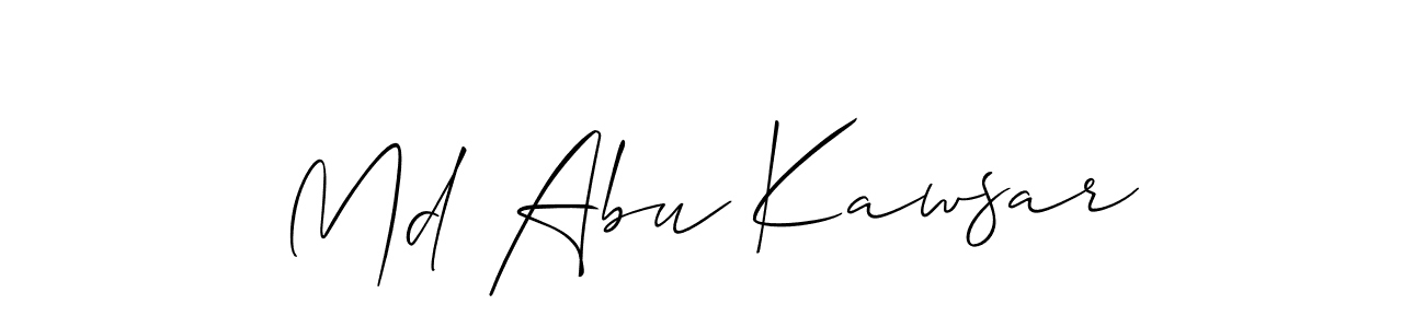 You should practise on your own different ways (Allison_Script) to write your name (Md Abu Kawsar) in signature. don't let someone else do it for you. Md Abu Kawsar signature style 2 images and pictures png