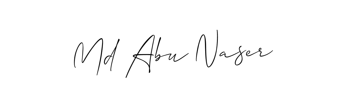 Make a beautiful signature design for name Md Abu Naser. With this signature (Allison_Script) style, you can create a handwritten signature for free. Md Abu Naser signature style 2 images and pictures png