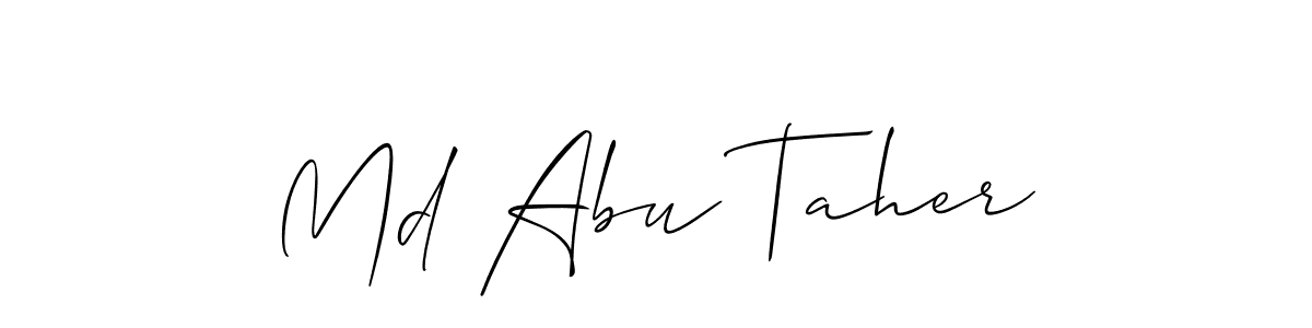 Use a signature maker to create a handwritten signature online. With this signature software, you can design (Allison_Script) your own signature for name Md Abu Taher. Md Abu Taher signature style 2 images and pictures png