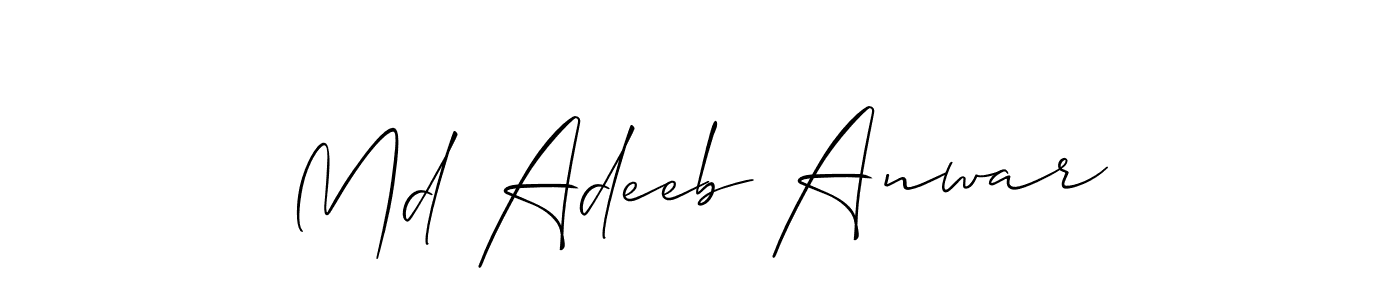 How to make Md Adeeb Anwar name signature. Use Allison_Script style for creating short signs online. This is the latest handwritten sign. Md Adeeb Anwar signature style 2 images and pictures png