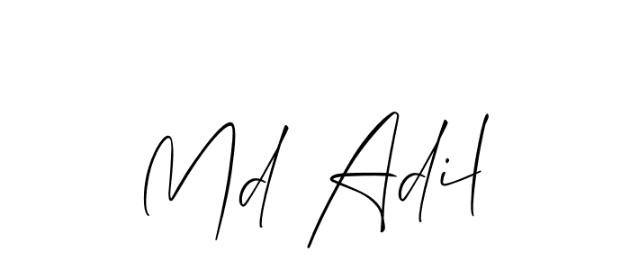 Similarly Allison_Script is the best handwritten signature design. Signature creator online .You can use it as an online autograph creator for name Md Adil. Md Adil signature style 2 images and pictures png